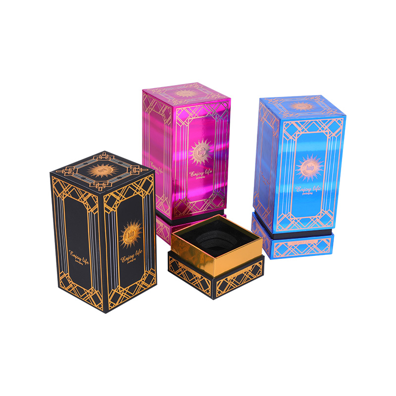 Gold Cardboard Perfume Box With Lid And Insert